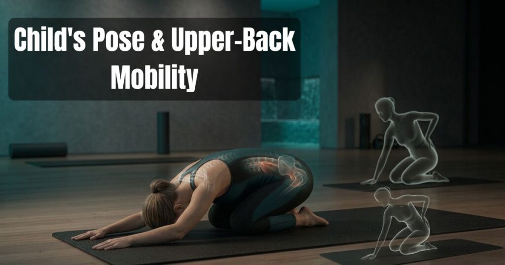 Woman performing Child’s Pose for back flexibility