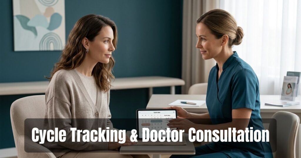 Woman discussing irregular periods with a healthcare professional