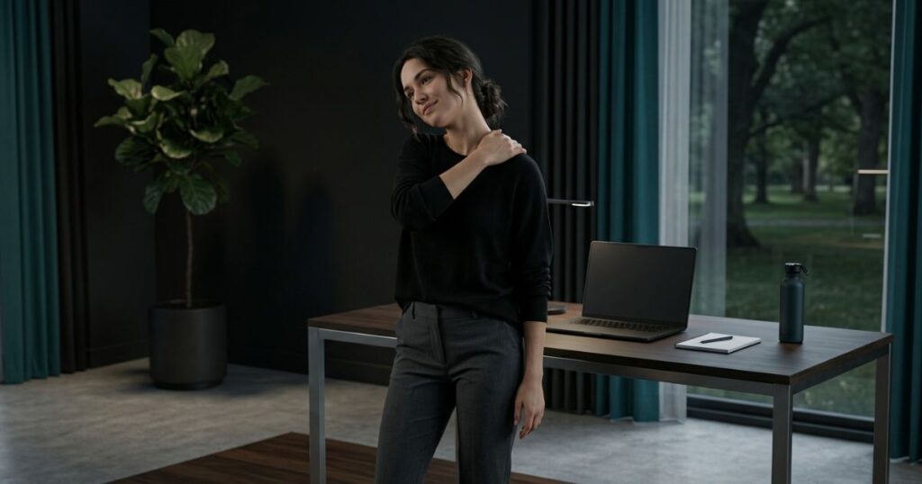 Woman practicing a guided meditation for relaxation and mental wellness